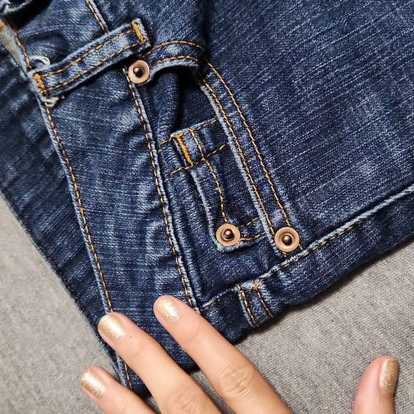 Vintage Y2K Bitten Mid Rise Bootcut Kick Flare Leg Blue Denim Jeans - Picture 10 of 12